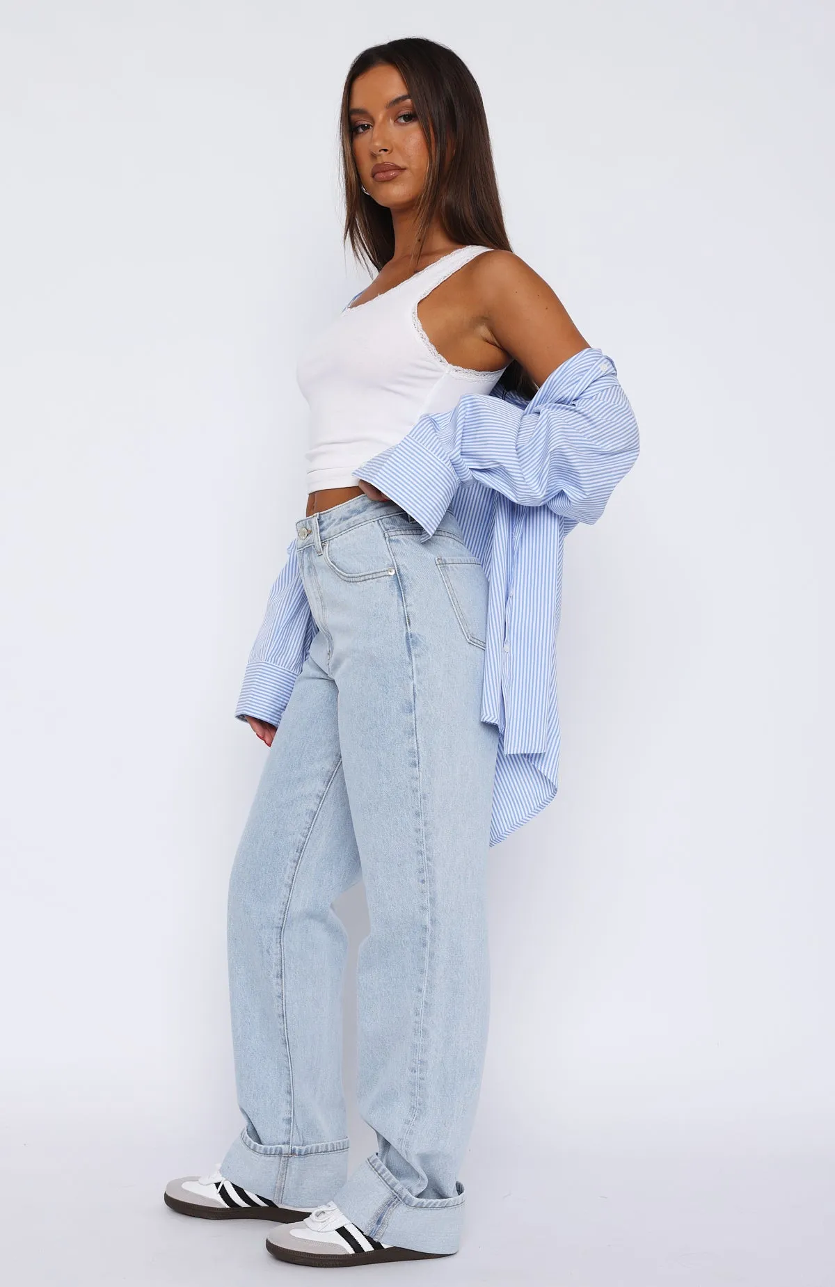 Light Blue Blair High-Rise Wide-Leg Jeans for Women