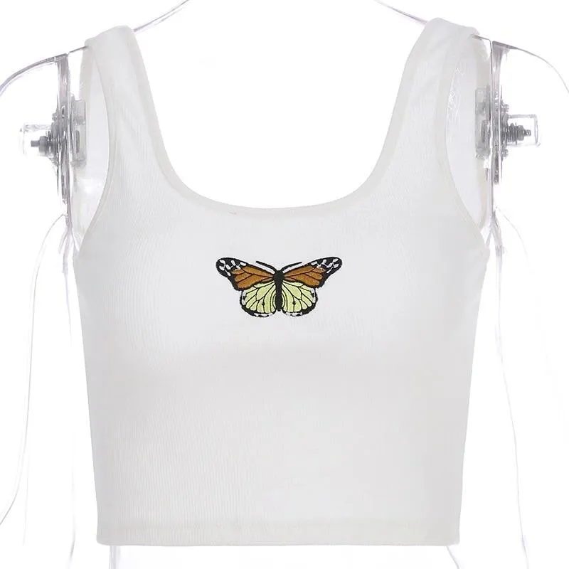 Butterfly White Crop Top💞