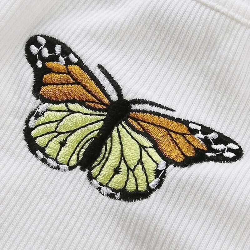 Butterfly White Crop Top💞