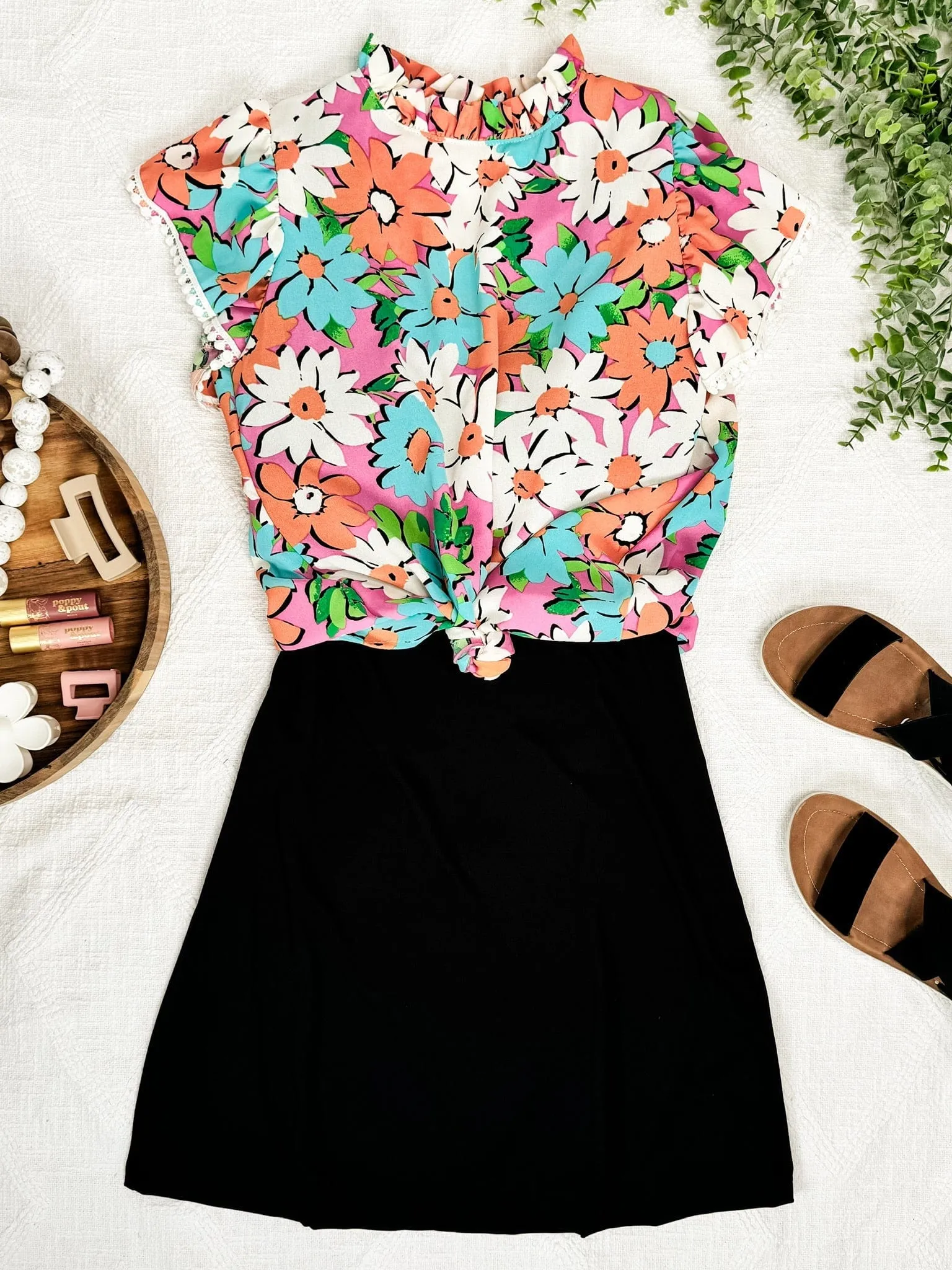 Daisy Disco Flutter Sleeve Top