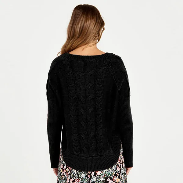 Jacinta Cable Knit Jumper - Black