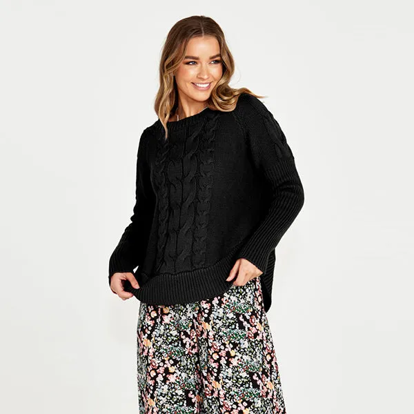 Jacinta Cable Knit Jumper - Black