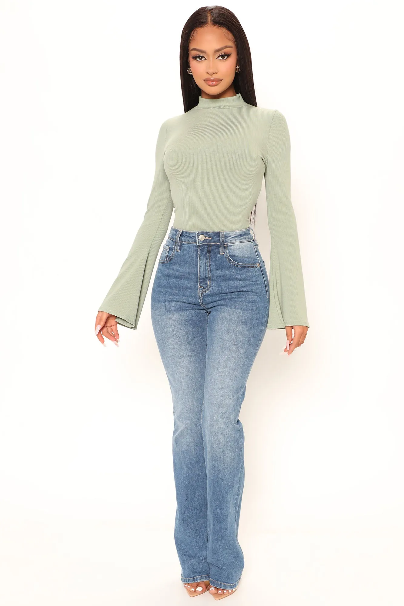 Josie Bell Sleeve Top - Sage