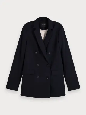 Long double-breasted blazer in Night