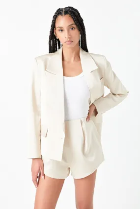 One Button Satin Blazer