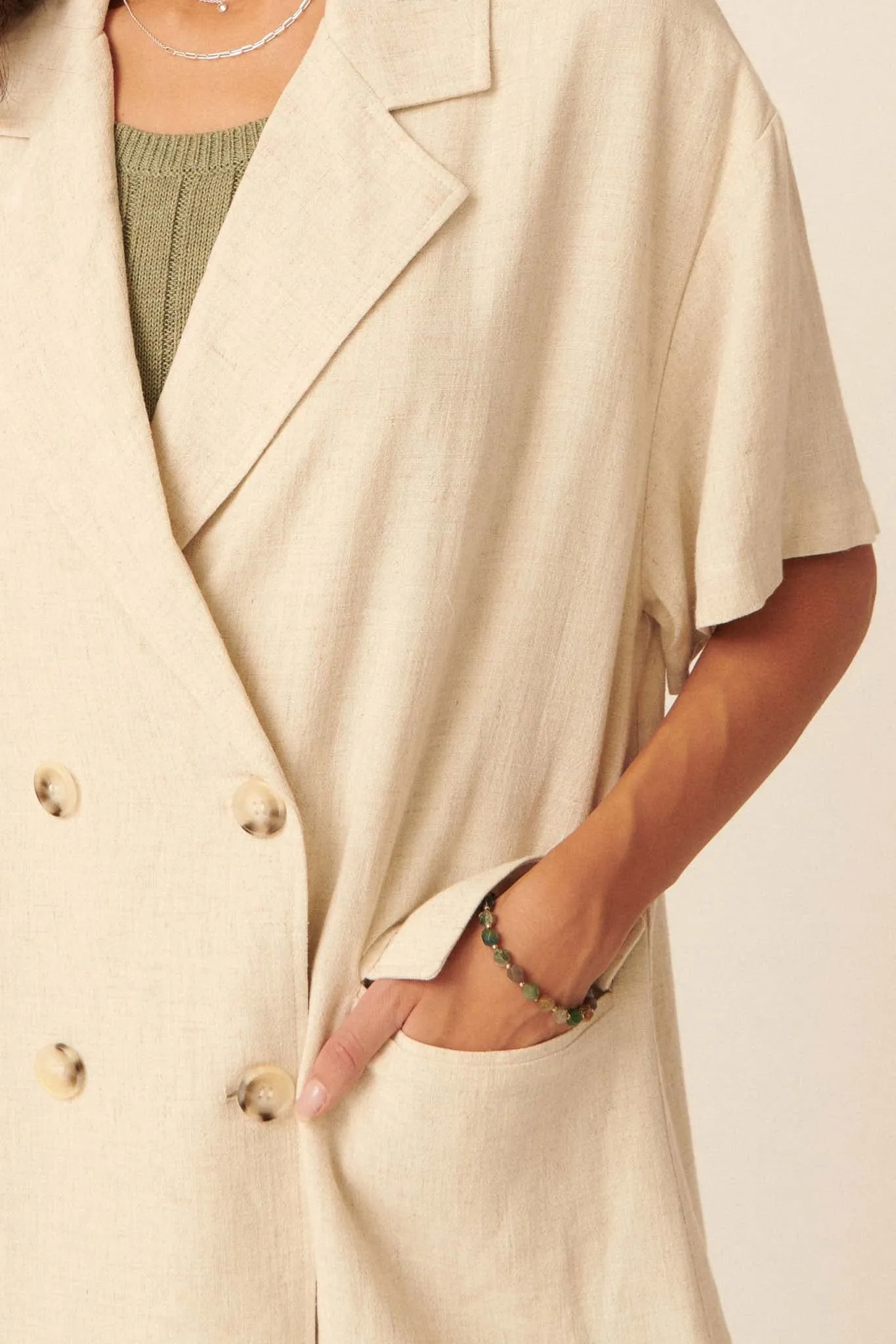 Right on Time Oversized Short-Sleeve Blazer