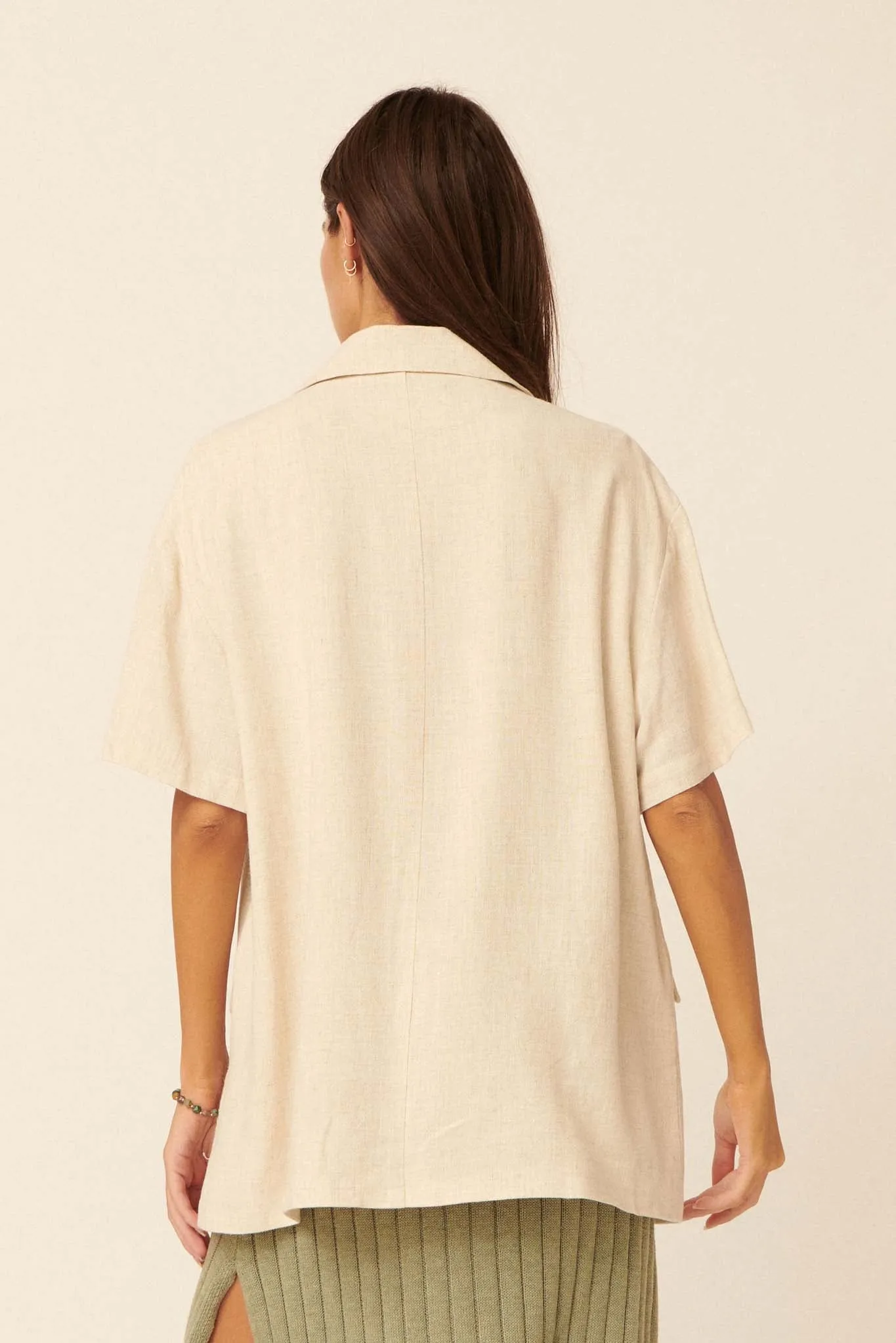 Right on Time Oversized Short-Sleeve Blazer