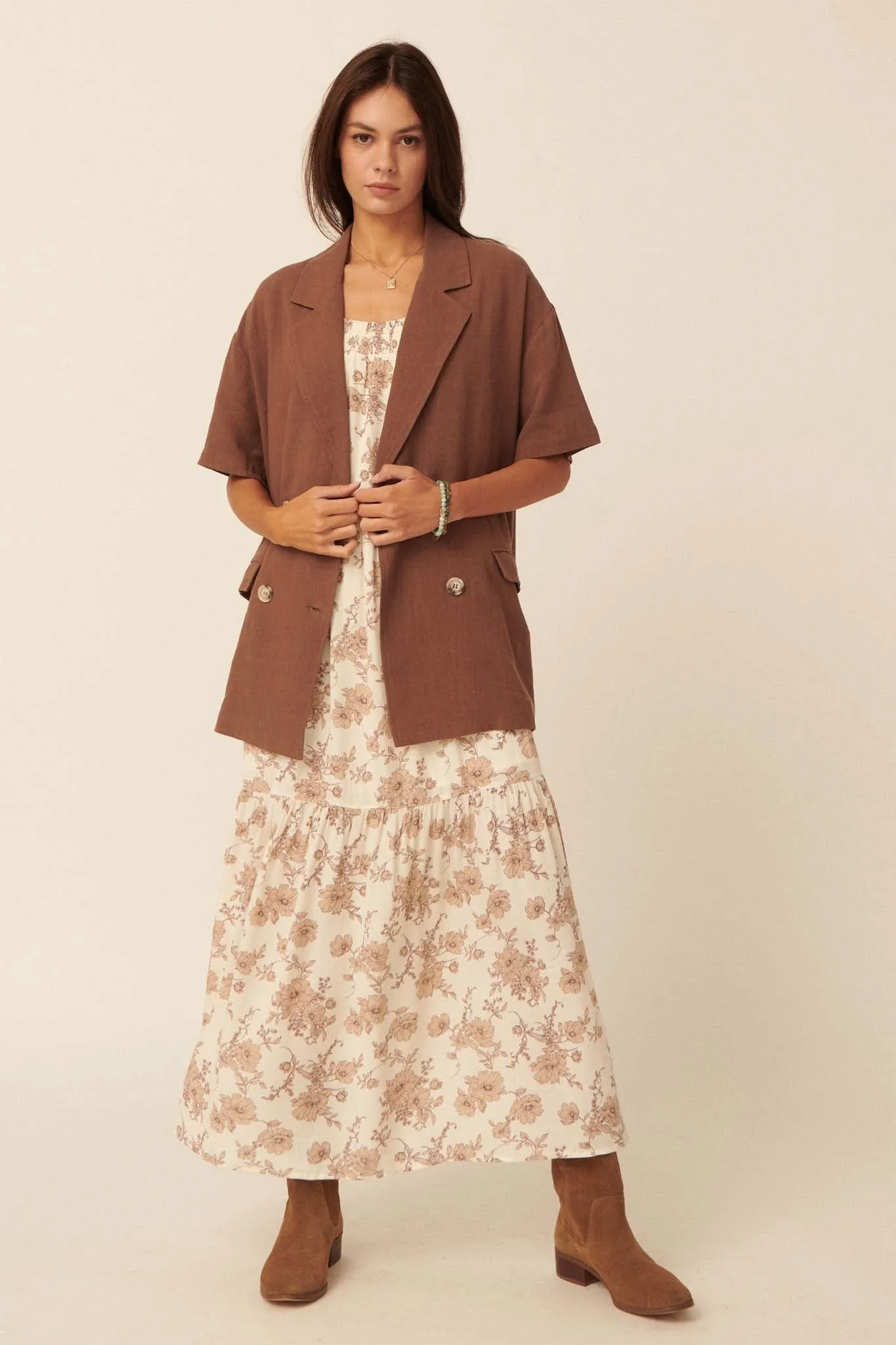 Right on Time Oversized Short-Sleeve Blazer