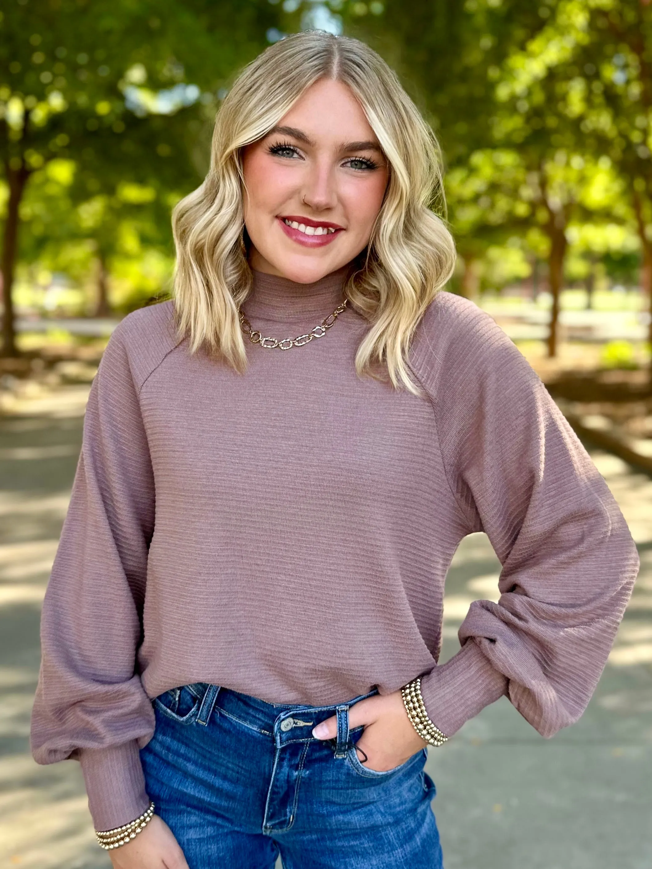 Sweet Truth Brown Ribbed Top